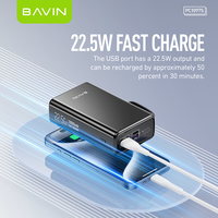 BAVIN usine PC1097S 22.5W charge rapide LED affichage numérique 20000mah petite batterie externe portable pour téléphone
