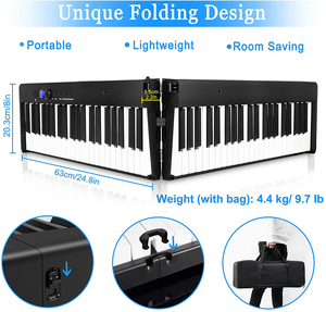 Vente chaude Bora 88 touches Piano pliant avec fonction <span class=keywords><strong>Bluetooth</strong></span> et <span class=keywords><strong>MIDI</strong></span> Piano électrique professionnel Piano lesté - Product Image 4