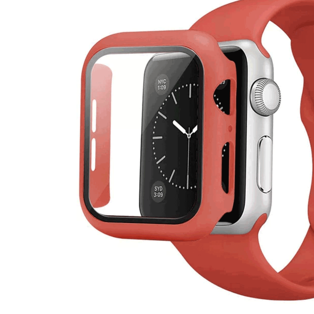 High Quality Full Coverage Tempered Glass Screen Protector Smart Watch case Cover for Apple Watch 41mm 40mm 42mm 44mm 45mm