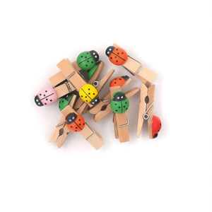 Mini Mollette in Legno Ilan 3,5cm Multicolore con Corda di Iuta per Rettili - Product Image 2