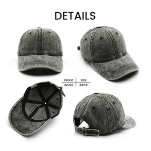 Casquette de baseball unisexe à 6 panneaux, en jean, taille ajustable, visière incurvée, non structurée, prix d'usine - Product Image 2
