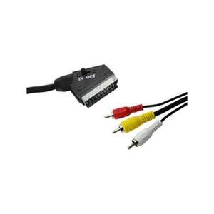 Conector de audio de 3 RCA con entradas y salidas, ideal para transferencias de señal de audio y video entre dispositivos. - Product Image 1