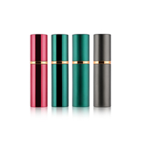 Mini bouteille de luxe rechargeable 10ml, boîtier en aluminium, vaporisateur de parfum, atomiseur en verre, vert, rouge, marron
