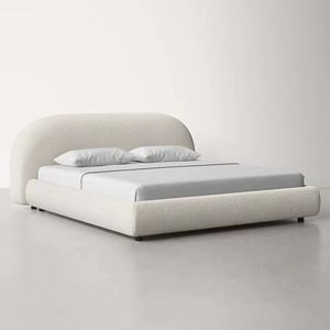 Letto King Size <span class=keywords><strong>di</strong></span> Lusso dal <span class=keywords><strong>Design</strong></span> Moderno in Tessuto Bouclé <span class=keywords><strong>di</strong></span> Velluto <span class=keywords><strong>di</strong></span> Grande Successo, Letto Matrimoniale Queen Size Imbottito per Camera da Letto - Product Image 3