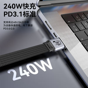 Kabel Data USB4.0 Tipe C ke C Pendek 240W USB Tipe C 4.0 PD Pengisian Cepat Kabel Fleksibel Datar FPC untuk Kamera SSD Thunderbolt 4 - Product Image 2