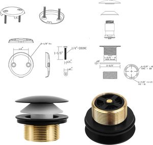 Kit de drenaje de bañera de 1-1/2 "y 1-1/<span class=keywords><strong>4</strong></span>" con hilo grueso, desagüe de bañera de Punta De Seta, desagüe de desbordamiento con desbordamiento de colector de pelo - Product Image 4