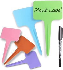 Étiquettes de jardin en plastique multicolores en forme de T, marqueurs d'identification pour fleurs, piquets de signalisation, marqueurs d'herbes, étiquettes de plantes - Product Image 2