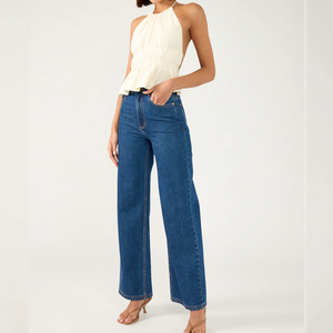 Fábrica de ropa de mujer personalizada Halter <span class=keywords><strong>espalda</strong></span> <span class=keywords><strong>abierta</strong></span> blusas y tops de mujer - Product Image 3
