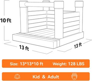 Structure gonflable durable 13x13x10 pieds avec souffleur d'air pour mariages, anniversaires et événements – Installation facile - Product Image 6