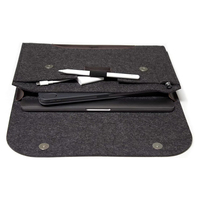 Housse d'ordinateur portable en feutre légère avec logo personnalisé, sac de transport, étui de protection pour tablette, pochette pour documents A4 avec bouton pression