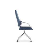 Chaises modernes de bureau en cuir pour conférence en attente à quatre pattes sans roues à dossier moyen exécutif commercial