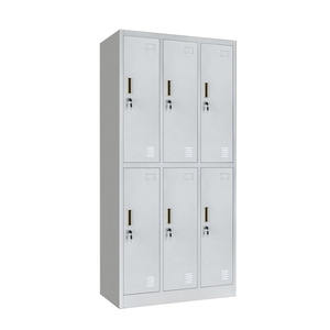 Kích Thước Tùy Chỉnh Và Colour 6-Cửa Thép <span class=keywords><strong>Locker</strong></span> Từ Lạc Dương Trung Quốc Với Key Khóa Sắt Kệ Quần Áo Móc Áo Và Nhỏ Gương - Product Image 2