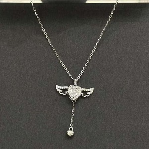 Collana <span class=keywords><strong>Cuore</strong></span> di Cupido con Zirconia a Forma di <span class=keywords><strong>Cuore</strong></span>, Design Angelo per il Colletto, Lussuosa Collana a <span class=keywords><strong>Cuore</strong></span> N241131 - Product Image 1