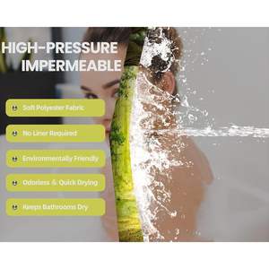 ม่านอาบน้ำ3D ป่าอันน่าหลงใหลสำหรับห้องน้ำต้นไม้สีเขียวธรรมชาติฤดูใบไม้ผลิฤดูร้อนที่งดงามตกแต่งบ้านด้วยเทคโนโลยีตะขอในสต็อก - Product Image 5