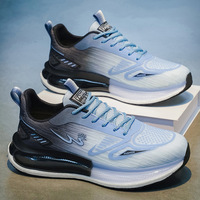 Chaussures de sport pour hommes en maille respirante d'été, avec coussin d'air, semelle épaisse, chaussures augmentant la taille