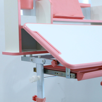 Ensemble bureau et chaise réglables pour enfants, bureau scolaire avec plateau inclinable, tiroir, étagère