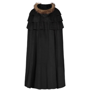 Women Cape Halloween <strong>Costume</strong> Women Medieval <strong>Costume</strong> Cloak Winter Fur Collar Cosplay Cape Coat - Product Image 5