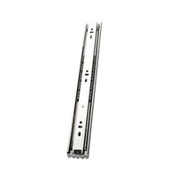 Glissière de tiroir à trois sections en acier inoxydable, à roulement à billes, silencieuse et renforcée, pour meubles et armoires à vêtements, avec rail latéral de 42 mm de large, modèle épaissi