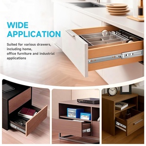 Glissière de tiroir télescopique à extension complète en acier laminé à froid Topcent, fermeture douce pour <span class=keywords><strong>cuisine</strong></span> - Product Image 6