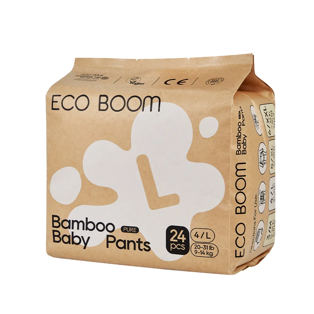 ECO BOOM planta baseada viscose algodão bambu parceiro revendedor fralda calças