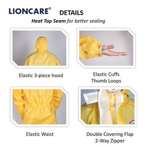 Combinaison de Protection chimique Type 3 Type 4, combinaison jetable avec capuche - Product Image 3