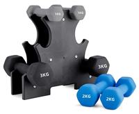 Ensemble d'haltères de 12 kg avec support, haltères hexagonales en néoprène colorées en PVC pour l'entraînement de force en salle de sport