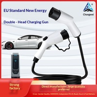 Nouvelle station de charge AC portable pour VE, double connecteur Type 2-Type 1, monophasée/triphasée, 16A/32A, pour remplacement/réparation