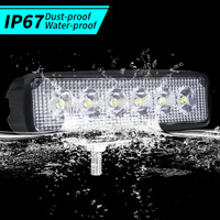 Phare de travail 6 pouces 6 LED 18W 3030 Spot DRL 1800LM 12V IP65 auxiliaire pour camion et SUV
