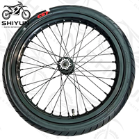 Jantes Supermoto noires complètes de 17 pouces, ensemble de pneus de moto tout-terrain compatible avec Sur-Ron Light Bee