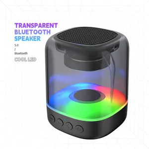 Wireless Bt Speaker E-3052 Rgb Atmosphere Warm Colorful Night Light Fm Radio Round Shaped Portable Wireless Speaker