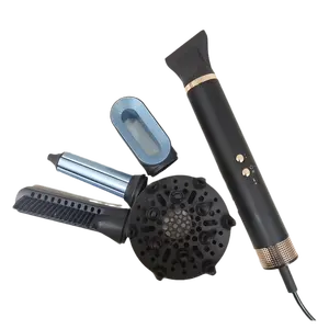 Автоматическая Чистка светодиодный индикатор с защитой от ожогов гребень с бесщеточным двигателем 5 в 1, выпрямитель для волос, щетка ручной фен для волос с расческой
