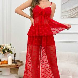 해외 무역 크로스 국경 유럽 미국 새로운 섹시한 레이스 속옷 세트 자수 짠 통기성 빛 제어 얇은 도매 - Product Image 3