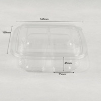 Boîtes à lunch jetables écologiques en plastique PP avec compartiments isolés, couvercles à joint de sécurité, portables pour plats à emporter, sushis, salades
