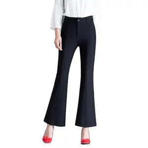 2022 New Ladies Quality Jean Trousers pantalones vaqueros de campana Women Casual Black Denim Flared Wide Pants