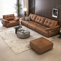 Nouveau Canapé Sectionnel Carré en Similicuir Nuage 2026 - Grand Format pour Salon de Villa - Luxe Moderne, Écologique et Durable, Rembourré