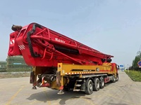 Camion pompe à béton diesel d'occasion pas cher avec châssis Isuzu et Benz, portée verticale de 10 m, portée horizontale de 50 m, moteur