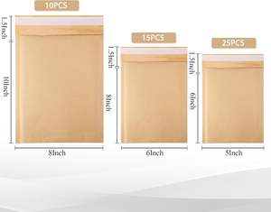 Sobre de Papel Kraft con Burbujas, Resistente a Impactos y al Agua, Bolsa de Mensajería para Comercio Electrónico, Embalaje Logístico - Product Image 3