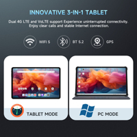 Tableta PC 2 en 1 ALLDOCUBE Helio G99 12 Pulgadas Android 14 IPlay 60 Pad Pro 2560x1600 FHD+ 8GB+128GB 10000mAh PD 33W Face ID 4G LTE