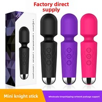 Vibrateur AV puissant Little Knight transfrontalier, pour orgasme instantané, rechargeable, 20 vitesses, tête de massage en silicone, cou flexible pour