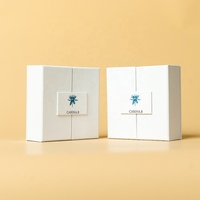 Boîte cadeau rigide à double porte haut de gamme, couvercle personnalisé avec logo imprimé, emballage en carton de luxe avec aimant, cosmétiques, soin de la peau mat