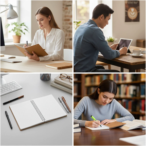 <span class=keywords><strong>Quaderno</strong></span> a <span class=keywords><strong>Spirale</strong></span> Personalizzato Daqian, Formato A5, 70g, Copertina in Carta Kraft, Pagine Bianche - Product Image 5