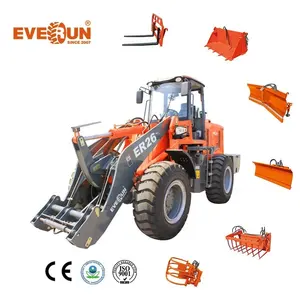 Everun ER26 2ton Epa Engine Front End Mini Wheel Loader with Different Attachments