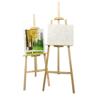 Hot Sale Pine Wood Easel Stand 150cm Artist Painting Natural Wood Color Art Painting Tool