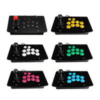 Manette de jeu filaire USB à double vibration, contrôleur de combat mini arcade à latence nulle pour PC