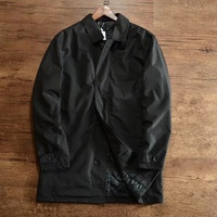 Veste bomber pour homme, nouvelle collection automne-hiver 2025, longue, décontractée, col rabattu, doublure matelassée, veste unie pour homme, pour l'extérieur