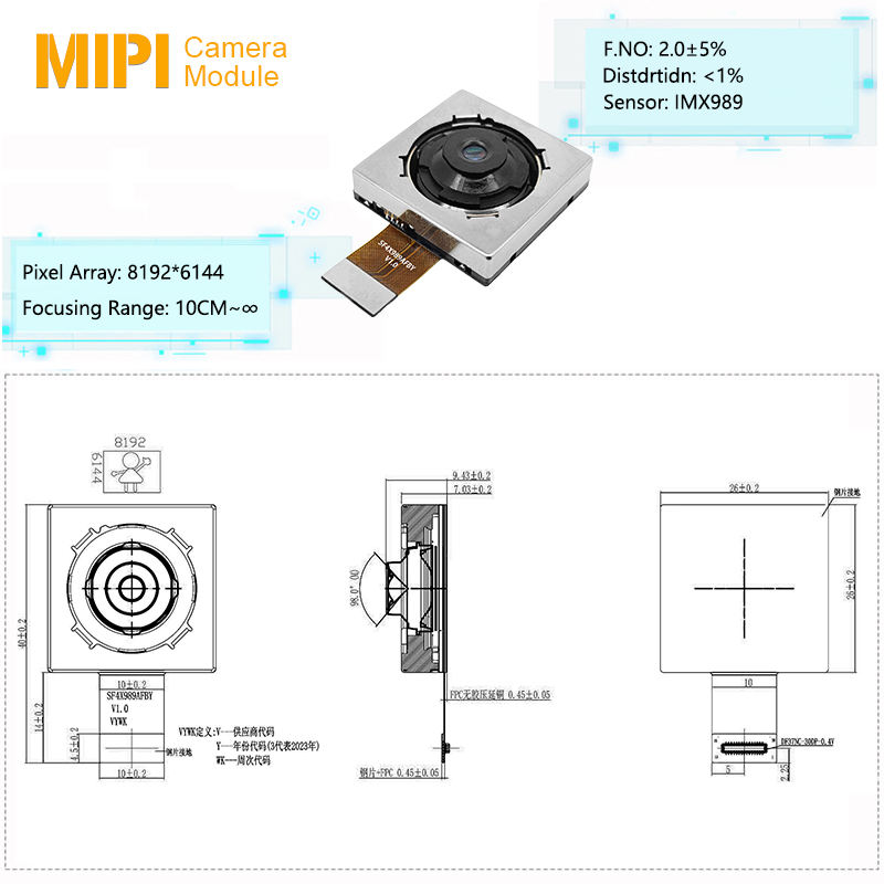 Customized 50MP IMX989 High Definition Camera Module with Auto