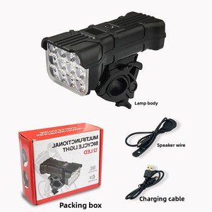 Luz Delantera LED para Bicicleta con Bocina y Pantalla Digital, Batería de 1800mAh, 12 Leds, Ideal para Ciclismo Nocturno en Montaña - Product Image 6
