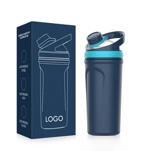 FBA Top Sale 24oz Shaker Gym Bottle Custom Logo Stainless Steel Portable Fitness Gym Sports Protein Shaker Cup Water Bottle