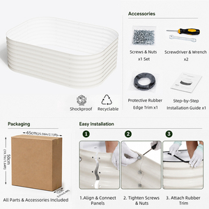 SEEYES Kit de Jardinera Elevada Modular de Metal Personalizada de 24 pulgadas de altura, 4x3 pies, OEM RoHS, para Azotea y Cultivo Vertical - Product Image 6