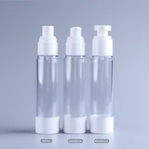 Botellas de loción para el cuidado de la piel con bomba, venta al por mayor de plástico de lujo mate pequeño personalizado, 15ml, 30ml, 50ml vacío sin aire, aceite auditivo